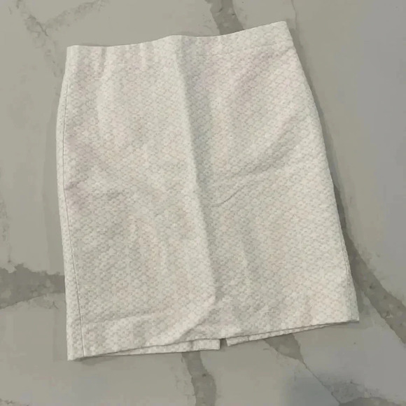 J. Crew Ivory Beige Pencil Skirt Geometric Textured Women's 10 Special Occasion - Picture 1 of 6